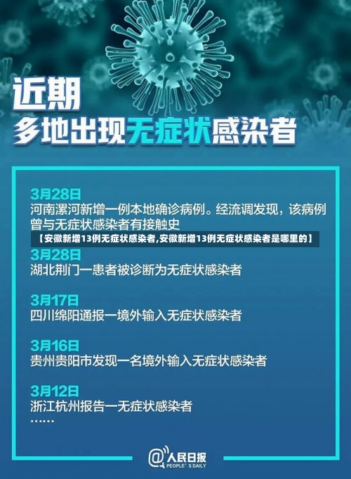 【安徽新增13例无症状感染者,安徽新增13例无症状感染者是哪里的】-第2张图片