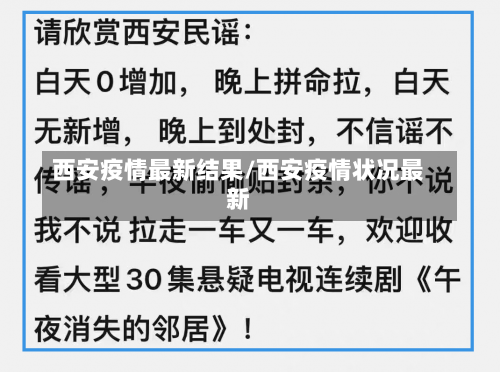 西安疫情最新结果/西安疫情状况最新-第1张图片