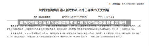 陕西疫情最新消息今天新增多少例/陕西疫情最新消息确诊病例-第1张图片